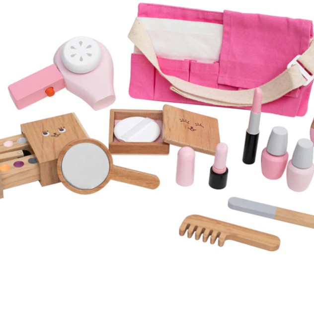 wooden play makeup set