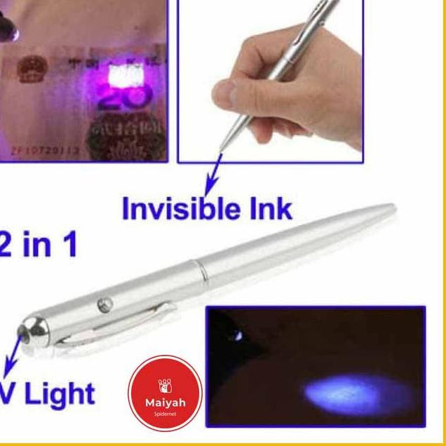 

♥ Invisible Ink Pen + UV Light Pulpen Senter Ultraviolet Rahasia pena ajaib ultra violet seter polpen