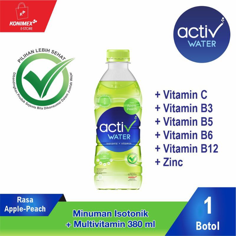 

Activ Water Apple-Peach Minuman Isotonik+Multivitamin botol 380 ml