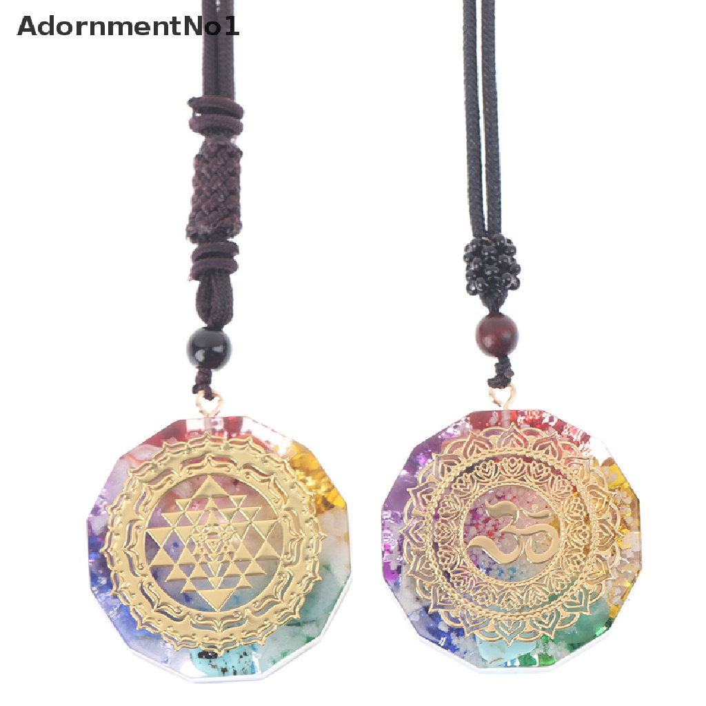 (AdornmentNo1) Orgonite Kalung Rantai Liontin Batu Chakra Penyembuhan Luminous Untuk Wanita