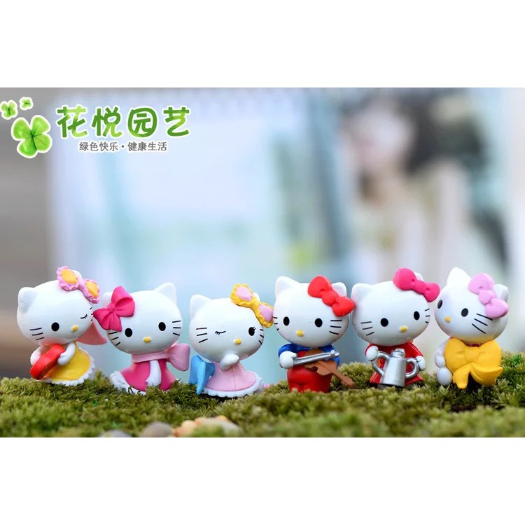 GROSIR MAINAN ANAK FIGURE HELLO KITTY ISI 6PCS NEW HIASAN KUE ULTAH