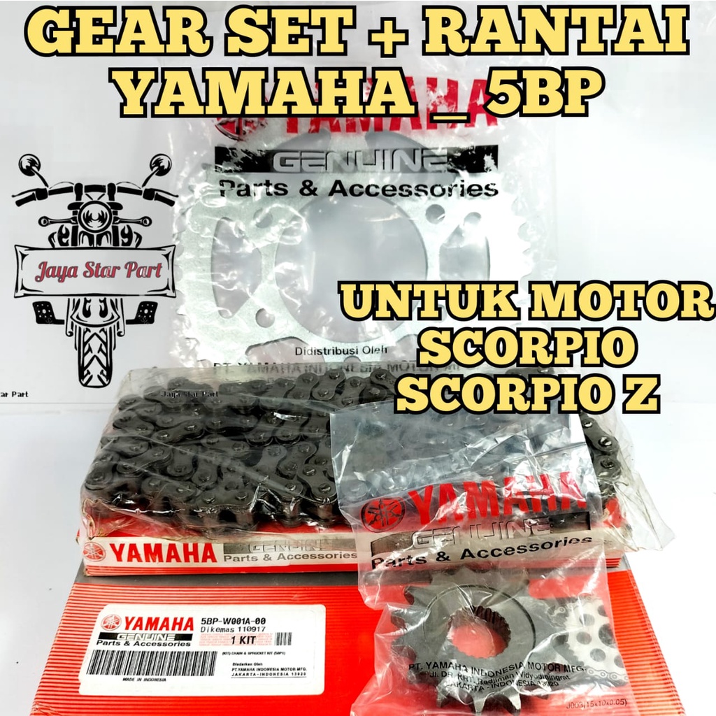 ORI GEAR SET YAMAHA (5BP) SCORPIO Z GEAR PAKET SCORPIO (5BP) KUALITAS ASLI ORIGINAL YAMAHA PRESISI