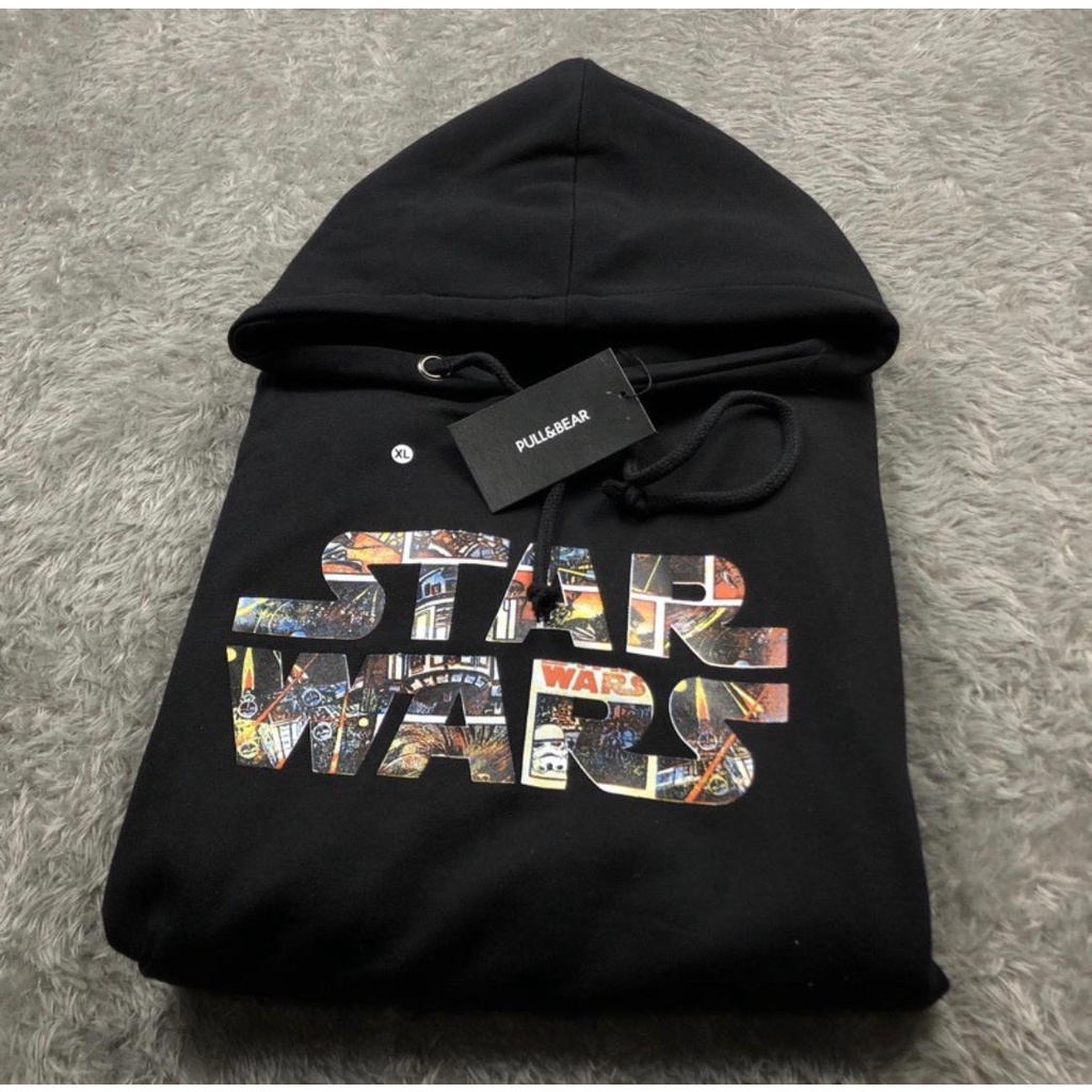 FREE PAPER BAG JAKET HOODIE STAR WARS WHITE FULL LEBEL PULL &amp; BEAR IMPORT // SWEATER PULL &amp; BEAR STAR WAR PREMIUM QUALITY