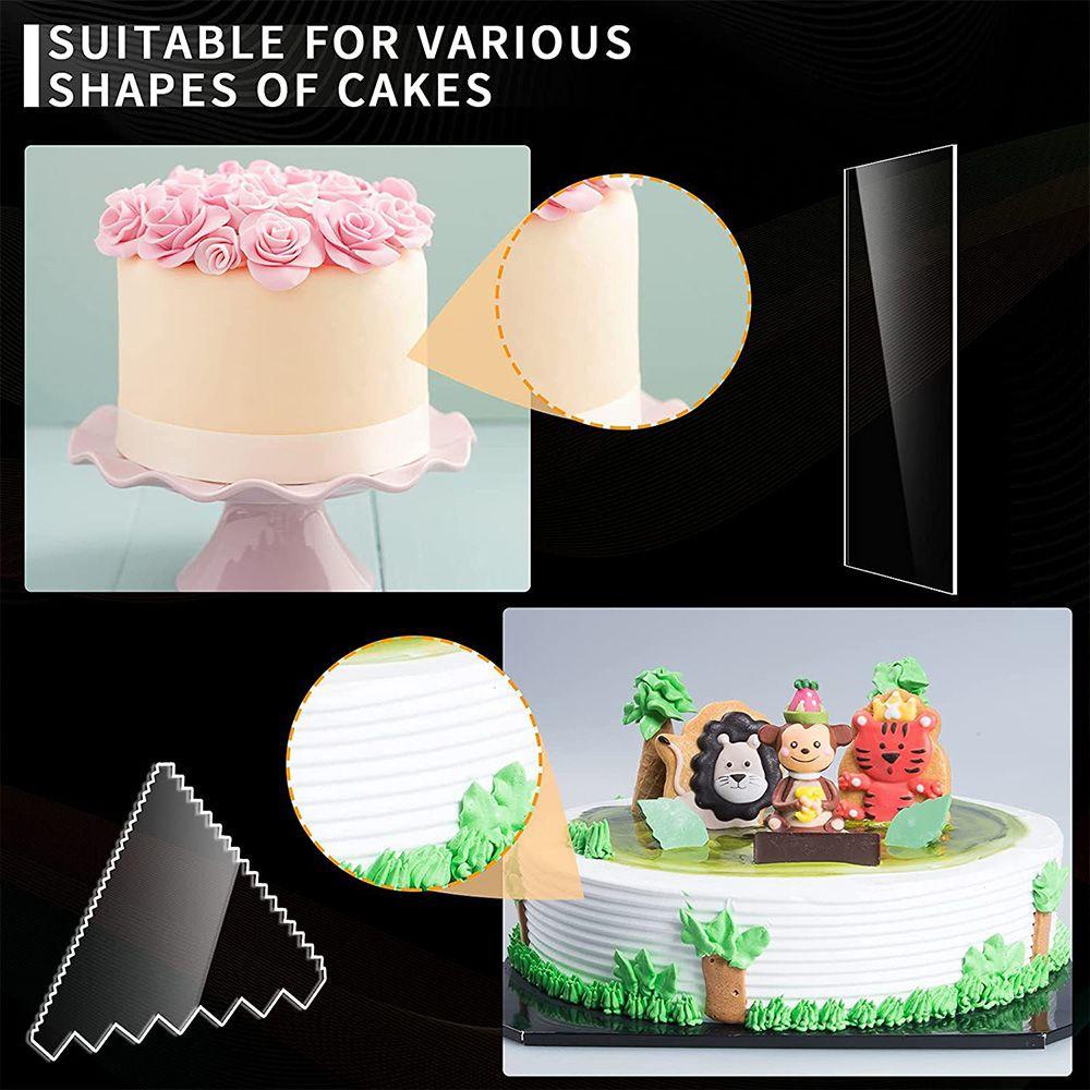 Preva 9pcs Set Scraper Kue Sugarcraft Hiasan Kue Pastry Cutter Alat Penghalus Akrilik Bening Transparan