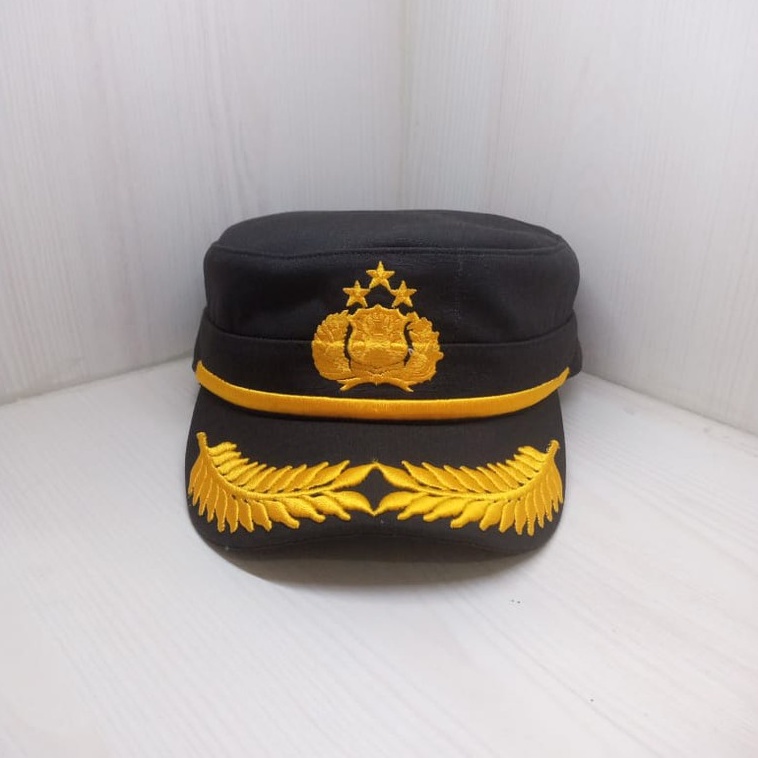 Topi Komando Polri Pamen Coklat