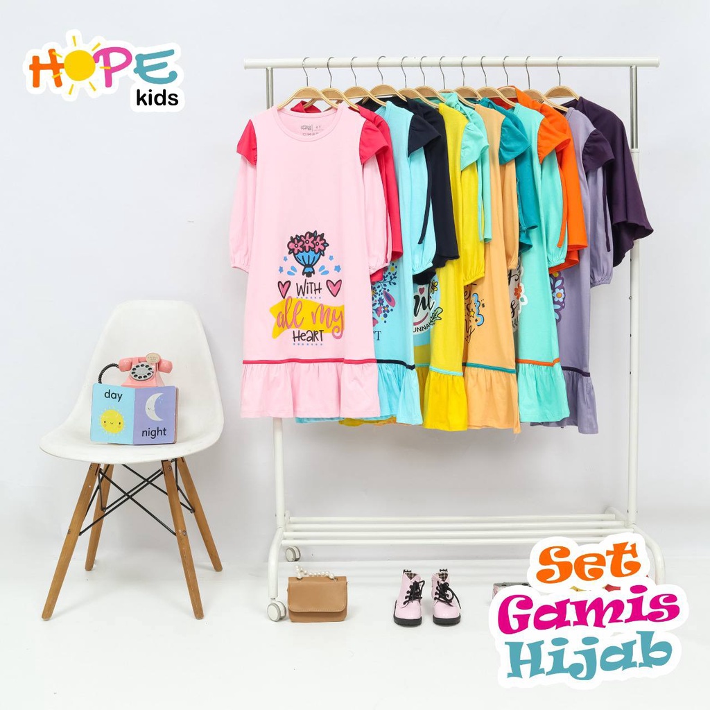 Gamis anak SET GAMIS HIJAB by HOPE KIDS*