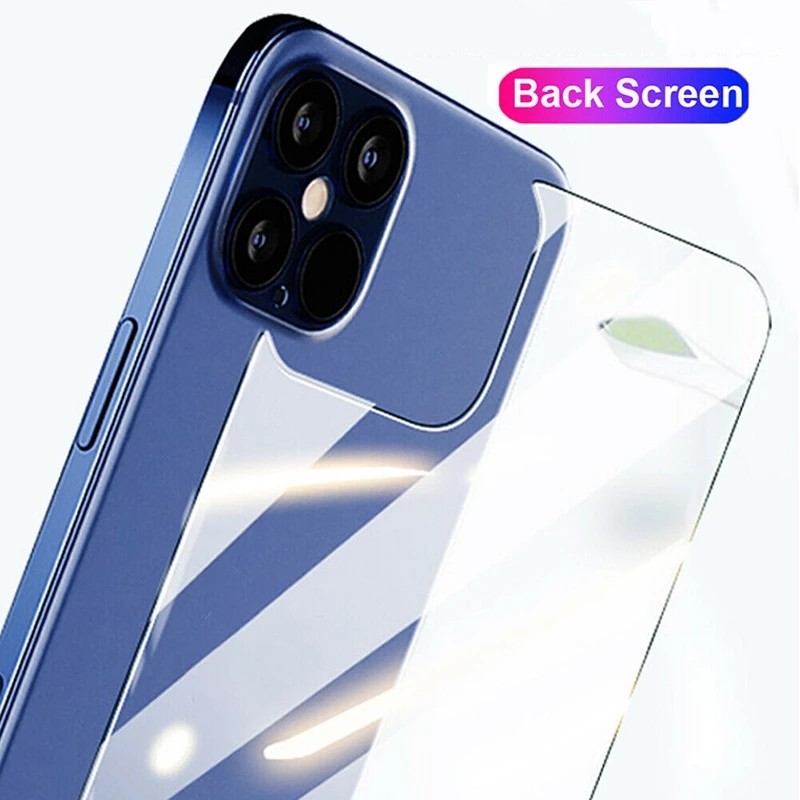 Suit For iPhone 11 12 Mini Pro Max Clear Back Resilient Soft  HD Tempered Glass Film Rear 9H Screen Protector