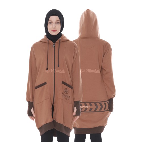 Jacket Hijacket Yukata I Jaket Hijaber I Hijaket Original I Jaket Muslimah-BROWN
