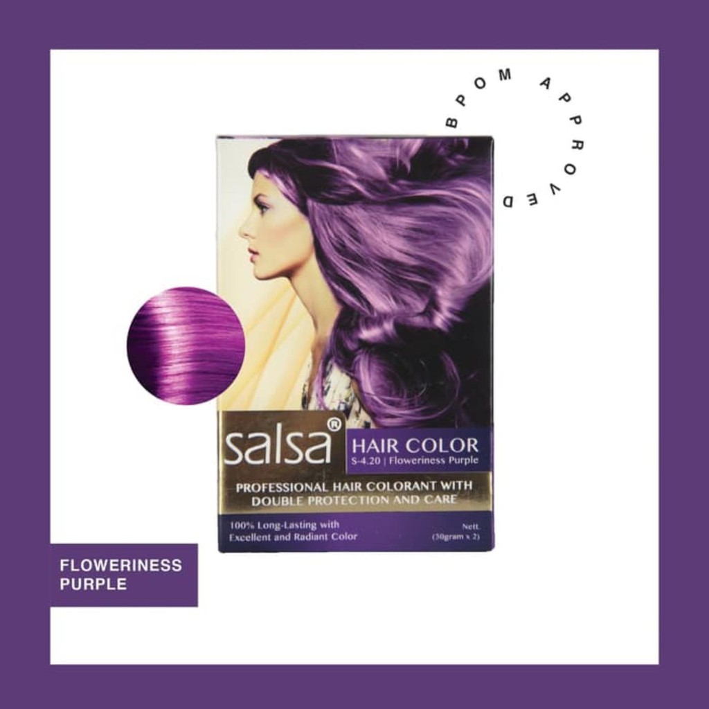 Salsa Hair Color - Cat Pewarna Rambut BPOM - Floweriness Purple