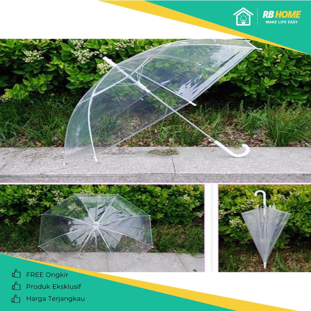 Payung UV Transparant | Payung C PVC 8 Bone 85cm