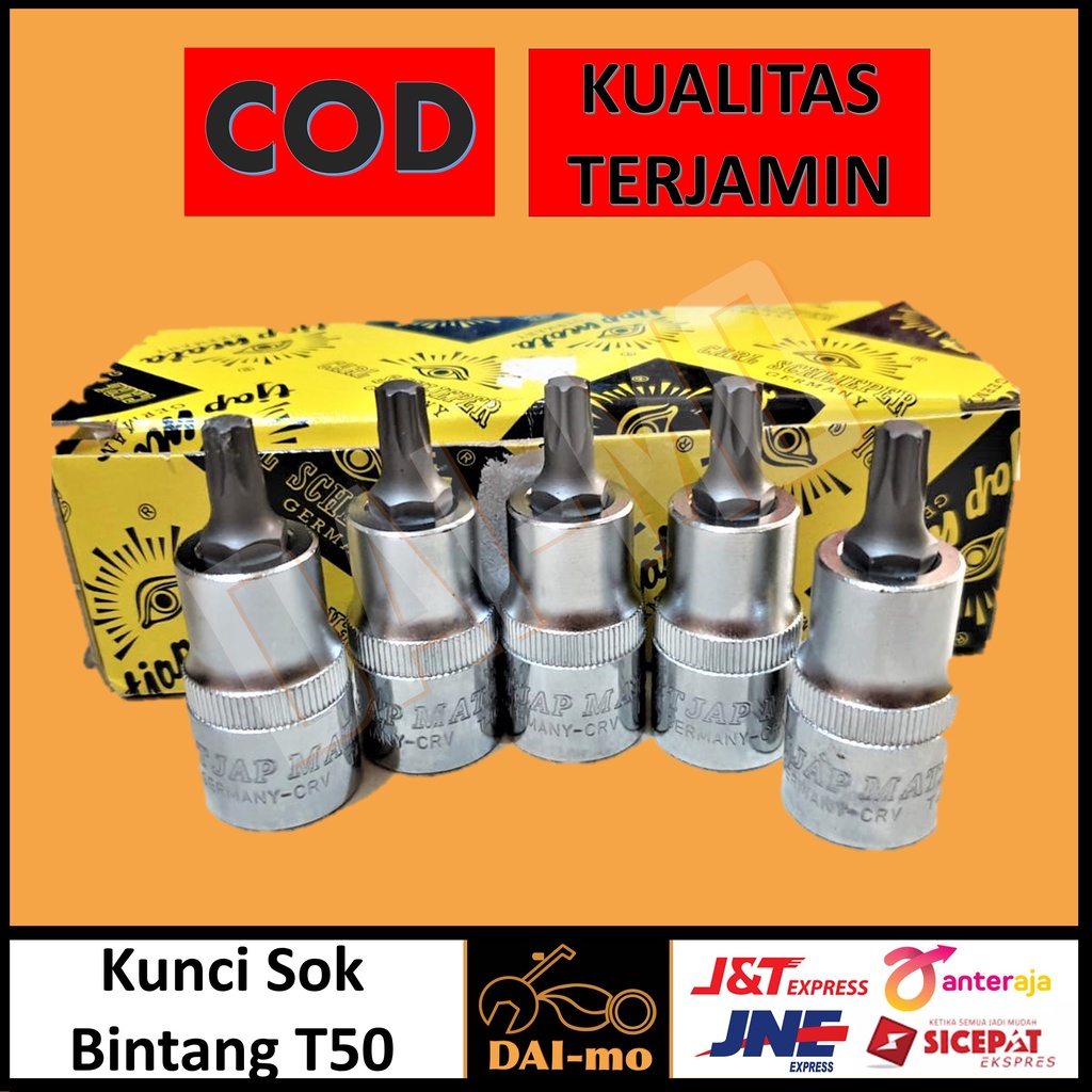 Kunci Shock Bintang T40 Tjap Mata Cap Mata/ Star Bit Socket/ Kunci Sok Bintang/ Kunci Shok Bintang T