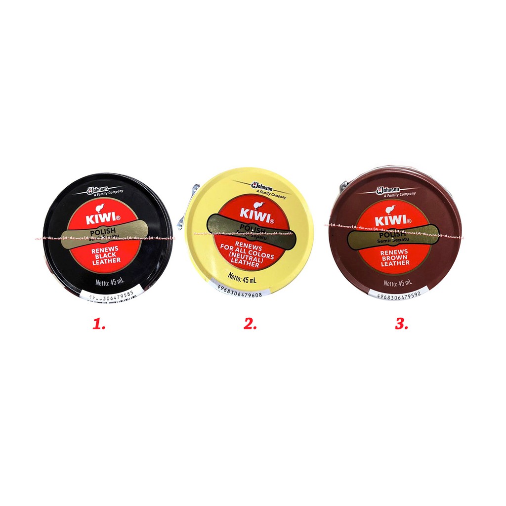 Kiwi Shoe Polish 45ml Semir Sepatu Untuk Warna Hitam Netral Coklat Kulit Klasik Hitam Pengkilap Sepatu Krim Kiwii Shoes Renew For All Color Brown Brown