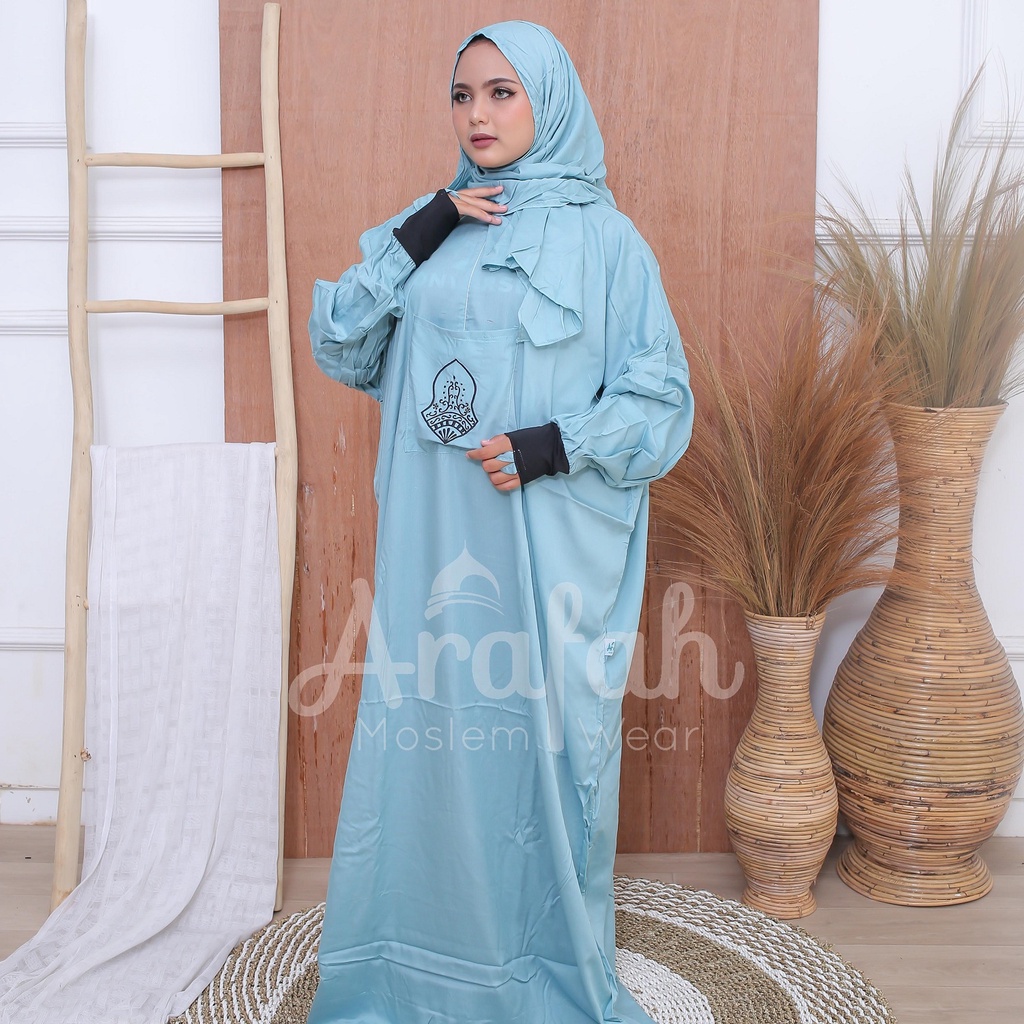 Mukena Terusan Hadramaut Pasmina Manset / Mukenah Pasmina Manset (Bisa Custom Nama) By Arafah Moslem