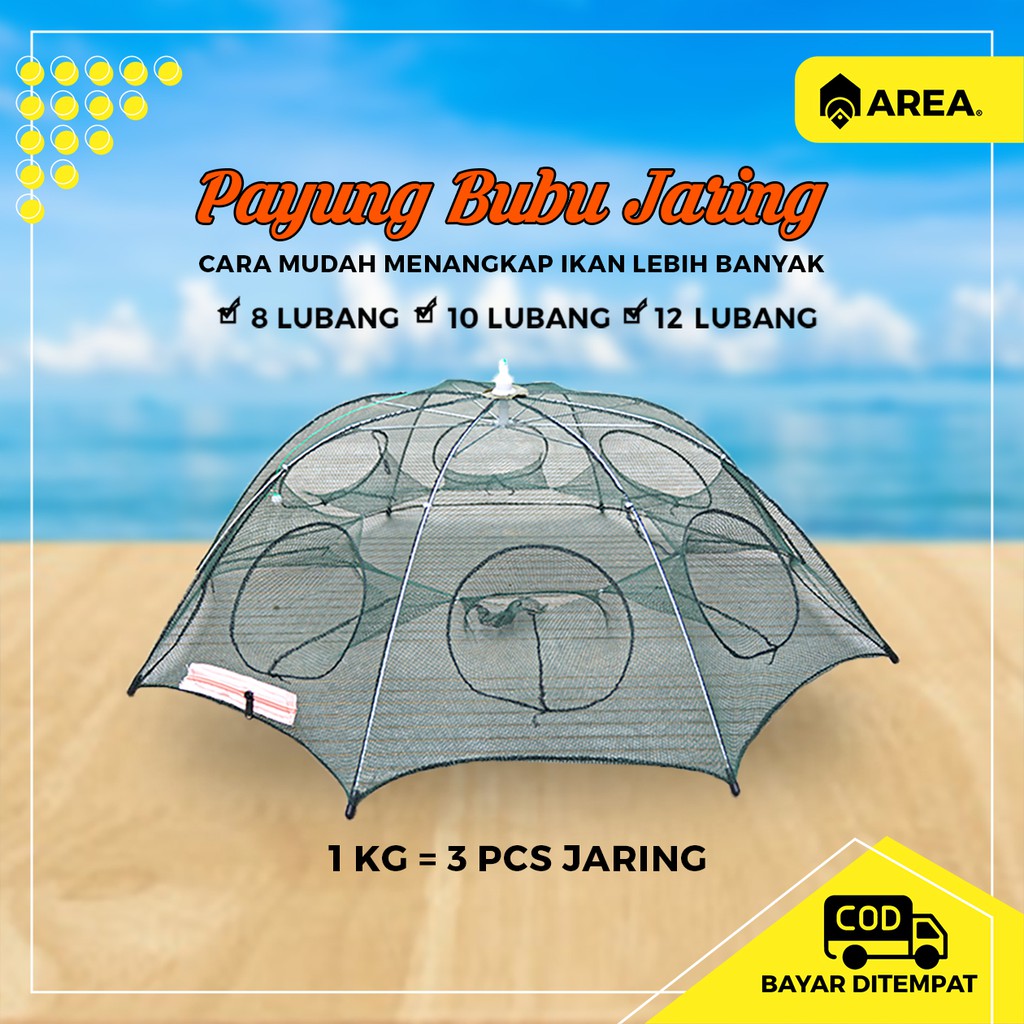Payung Bubu Jaring Jebakan Perangkap Udang ikan Kepiting Model Payung
