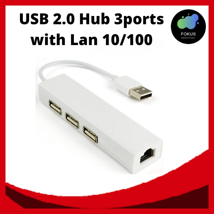 USB 2.0 Hub 3ports with Lan 10/100 KODE 6017