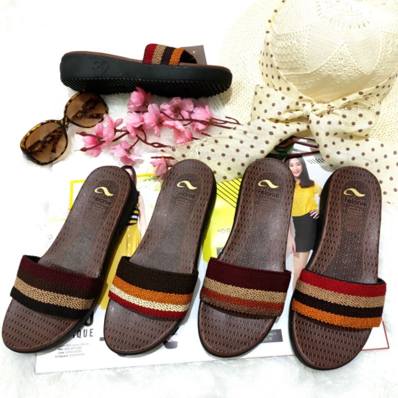 sandal wanital turki cantik sol love elegant 3cm ringan motif 4 warna. Felonie MRJ 01