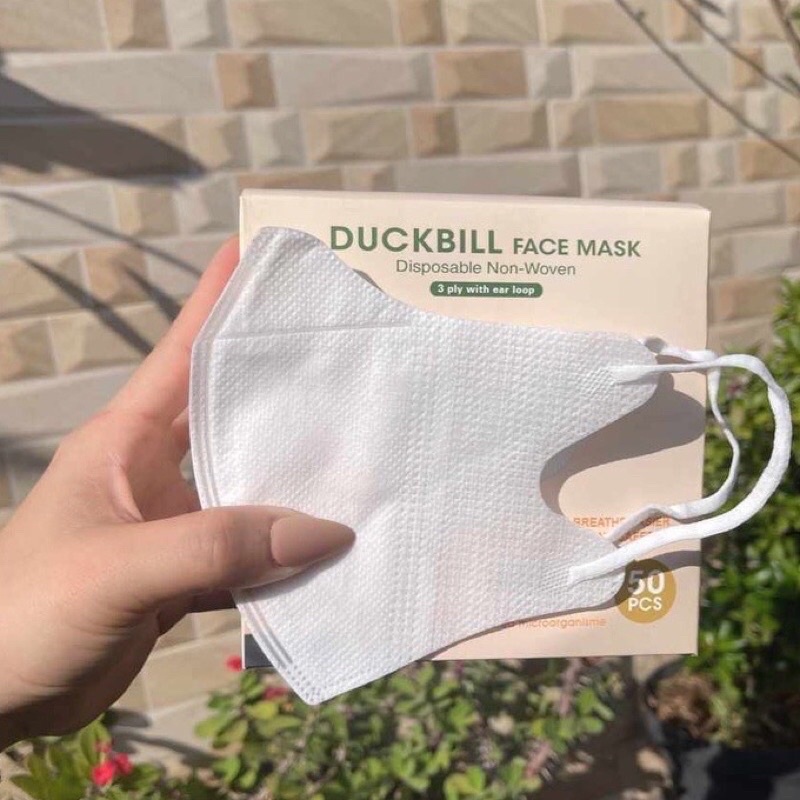 Masker Duckbill 3 Ply Face Mask Premium Mask Putih Garis seperti Sensi/Masker Duckbill Y&B Care Earl