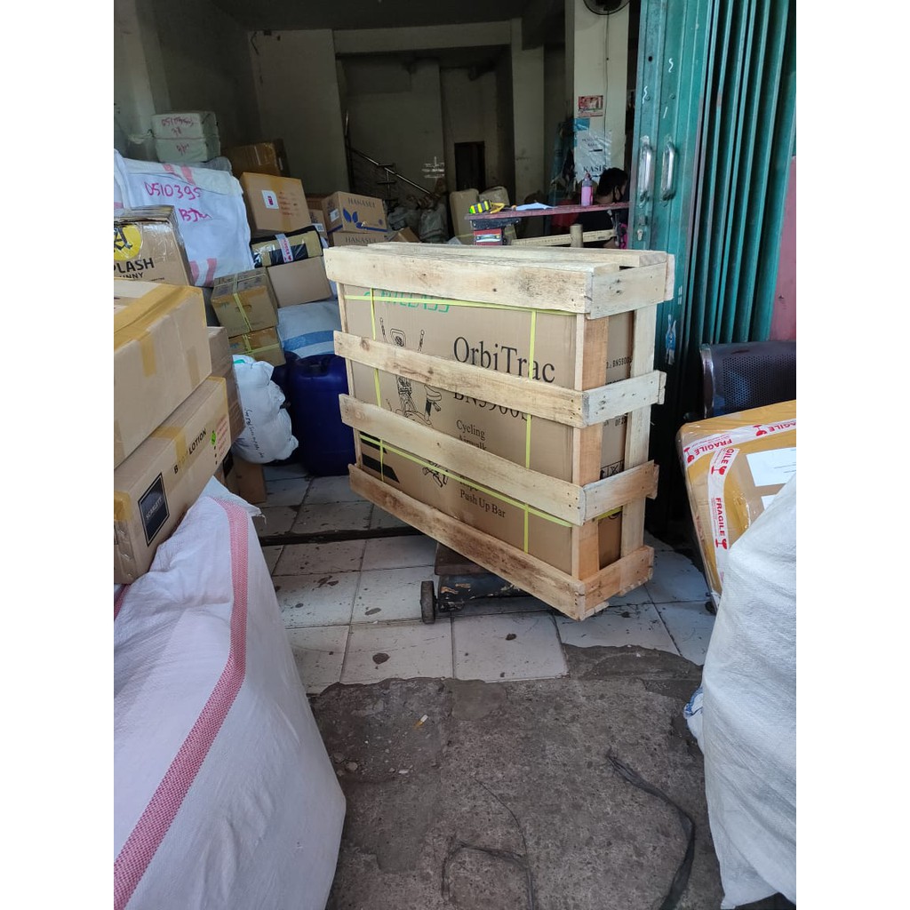packing kayu : treadmill olahraga sepeda statis alat fitness