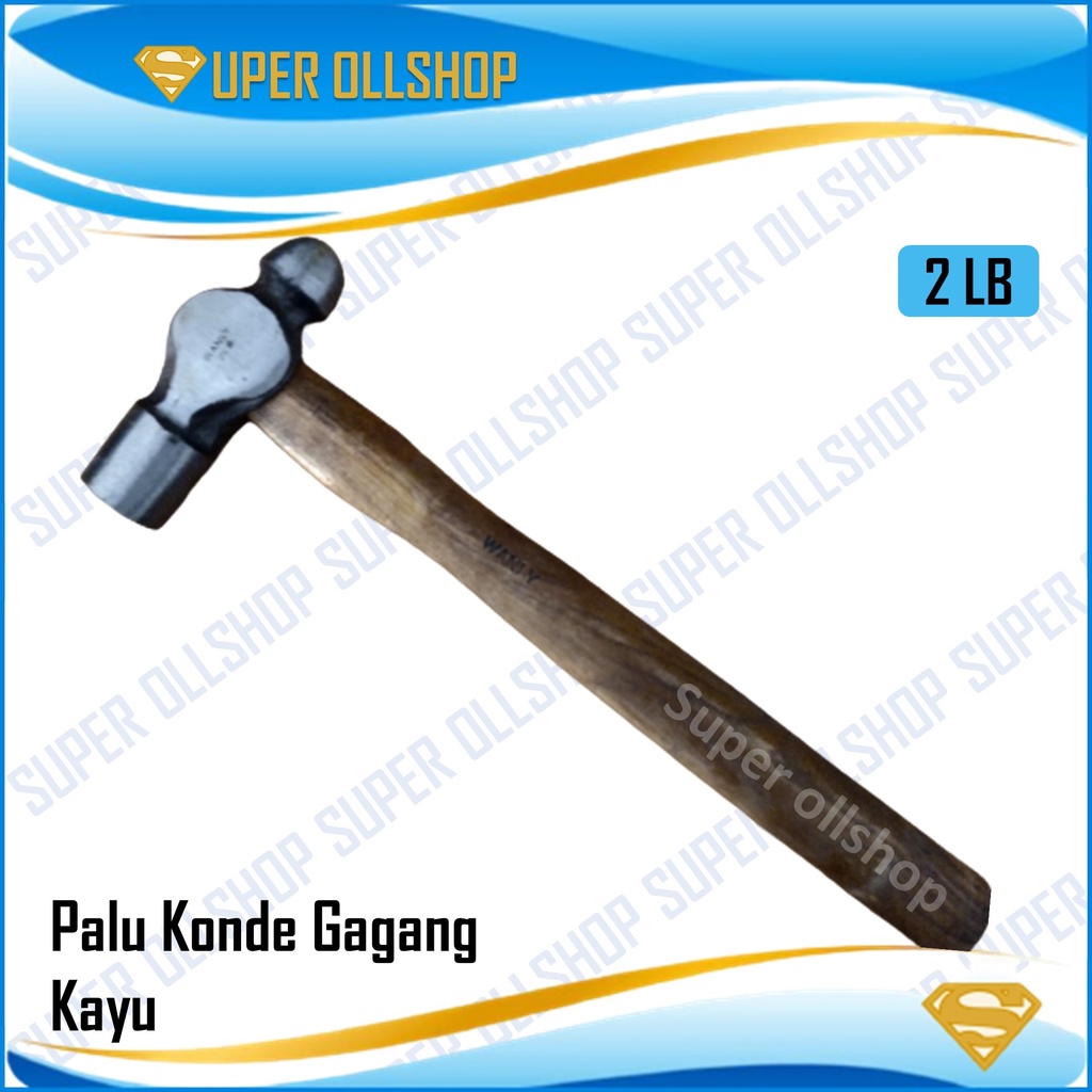 Palu Konde Ball Point Gagang Kayu 2 LB Besar