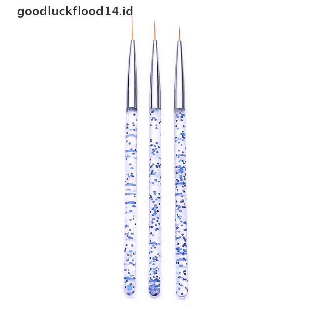 [OOID] 3pcs 7/9/11mm Sequins French Painting Brush Lines DIY Drawing Pen Manicure Tool ID