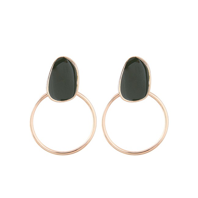 LRC Anting Tusuk Fashion Metal Ring Earrings A58327