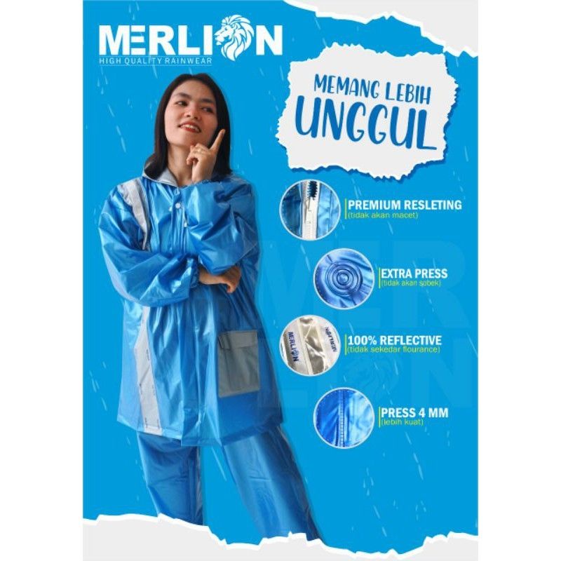 NEW ARRIVALS JAS HUJAN JAKET CELANA MERLION PVC BALLON PREMIIUM ORIGINAL PRODUCT