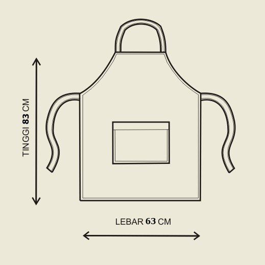 Chef Wear Apron / Celemek Full Corak