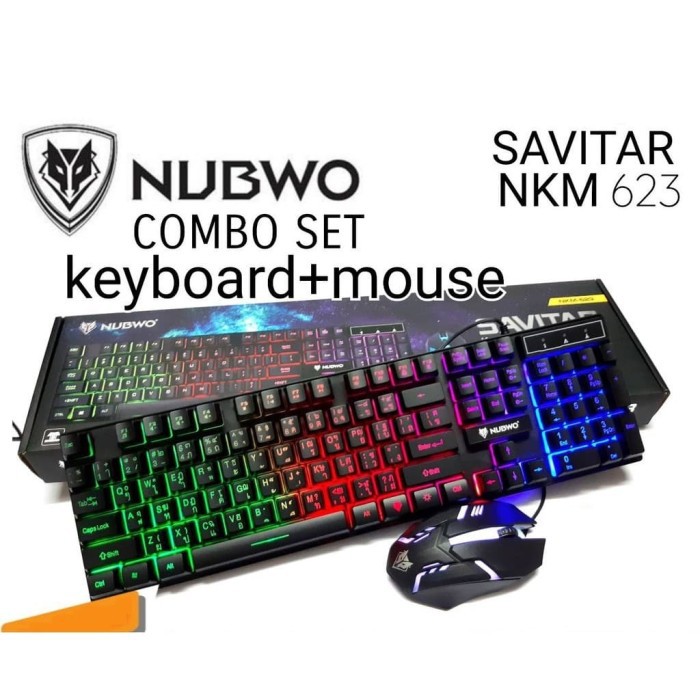 Keyboard Mouse Gaming Nubwo Savitar NKM-623 RGB