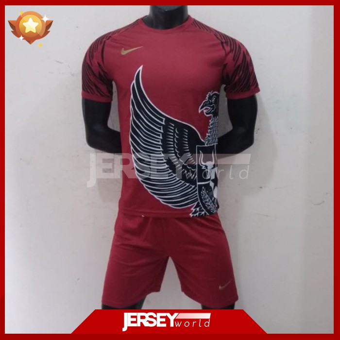 Jersey Celana Setelan Futsal Nike Garuda Indonesia - Merah Putih Hitam