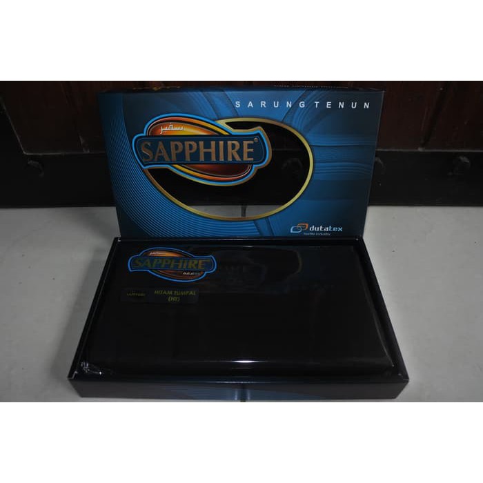New Sarung Sapphire Hitam, Motif Tumpal (Asli) Dutatex Pekalongan