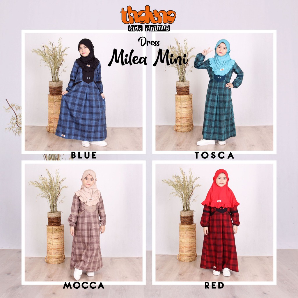 DRESS MILEA MINI - THALUNA KIDS - GAMIS SET HIJAB ANAK