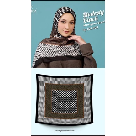 Mandjha Khusus Free Box Ivan Gunawan Fashion Scarf Motif Modesta Black, Ready Juga Modesta Blue, Pre