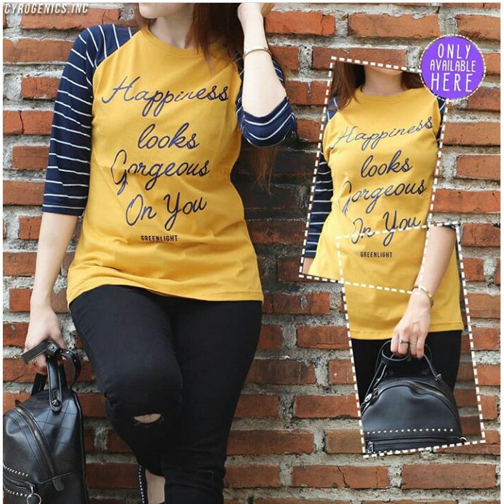 CN_STORE - Fashion Wanita / Kaos Distro / Kaos Raglan Wanita 3Second Kaos Murah Bisa COD
