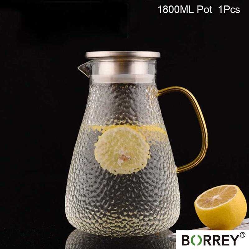 Teko Kaca Pitcher Tahan Panas Teh Chinese Teapot Borosilicate Glass 1800ml