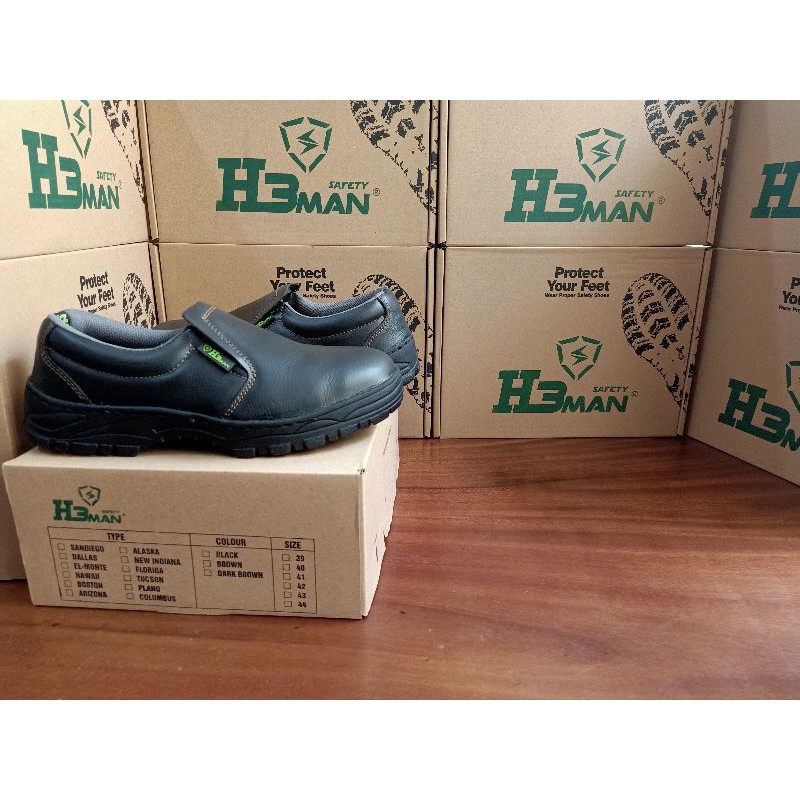 sepatu safety slip-on h3man type dallas