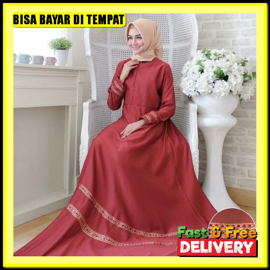 Baju Gamis Dres Syari Perempuan Remaja Baju Muslim Gamis Lebaran Jumbo