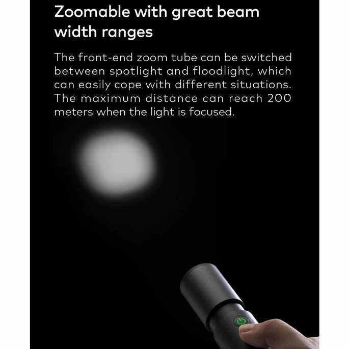 Senter LED Outdoor Zoom Flashlight Lite Rechargeable 1000 Lumens