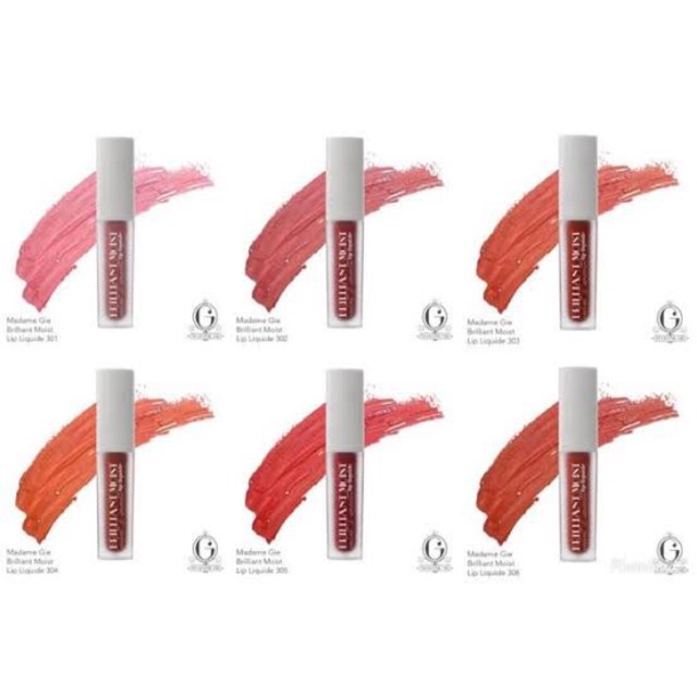 lengkap nomor 1 - 10 / MADAME GIE BRILLIANT MOIST VELVET AND SMOOTH LIP LIQUID // MADAME GIE MOIST