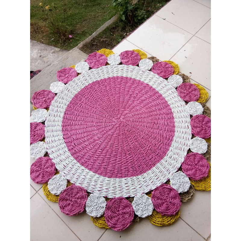 rug seagrass model bunga/ rug anyaman seagrass