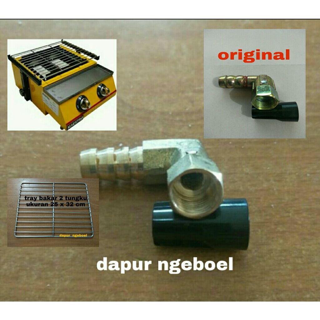 sambungan L pipa kompor konci 14 - nepel pipa kompor bakaran - sambungan pipa gas kompor roaster