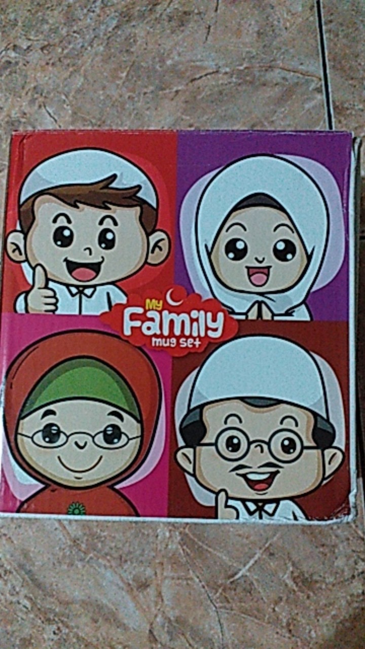 Gelas Mug Set Family Mug Keluarga Gelas Plastik Anti Bau Isi 4 Pcs Cangkir Gelas Biggy Terlaris