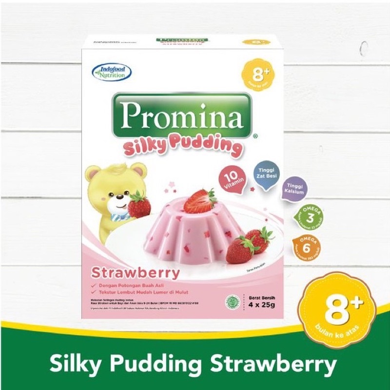 Promina Silky Pudding Coklat / Strawberry 100 gr Snack Pudding Bayi