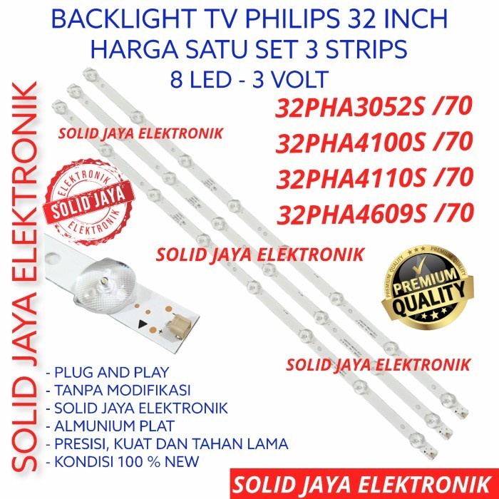 BACKLIGHT LED TV PHILIPS 32 INC 32PHA4100 32PHA4110 32PHA4609 32PHA3052 S LAMPU BL 8K 3V 32PHA4100S 32PHA4110S 32PHA4609S 32PHA3052S/70 32PHA4100S/70 32PHA4110S/70 32PHA4609S/70 32PHA3052S/70 32PHA 8 KANCING 3 VOLT PHILIP 32 INCH IN