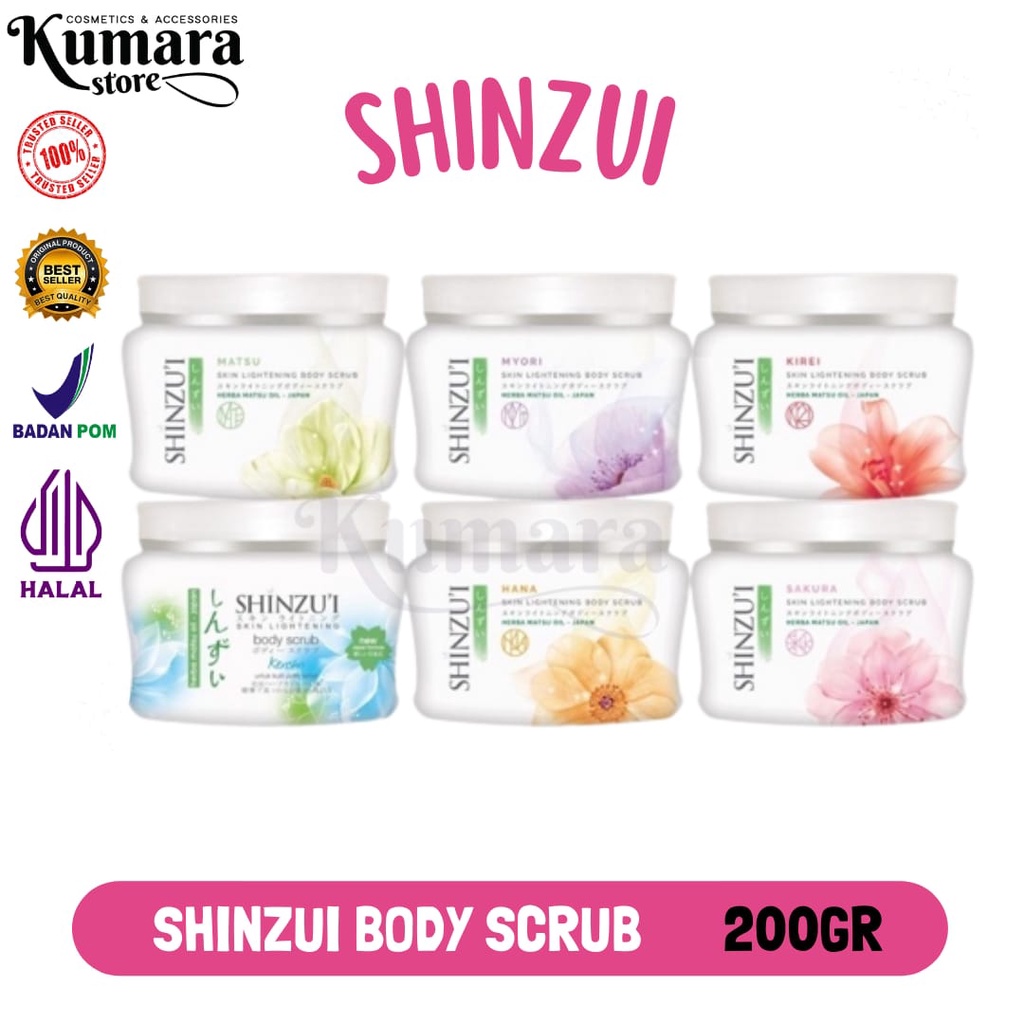 KUMARA STORE - SHINZUI Body Scrub 120 g (Kecil) & 200g (Besar) | Lulur Badan Shinzu'i / SHINZUI LULU