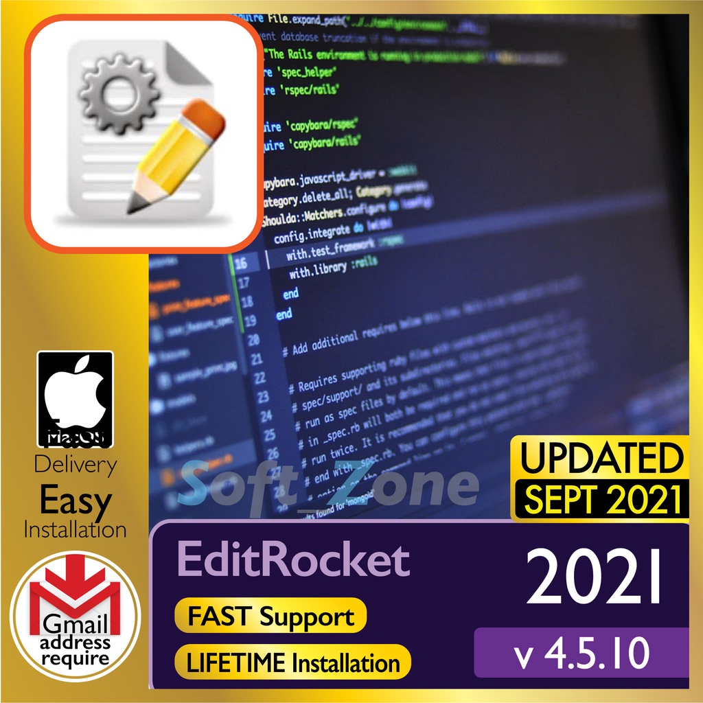

EdtRckt 4.5.10 - Txt & Src Cd Edtr [BgSr (Intl & M1)Spprt] - Dgtl Dwnld