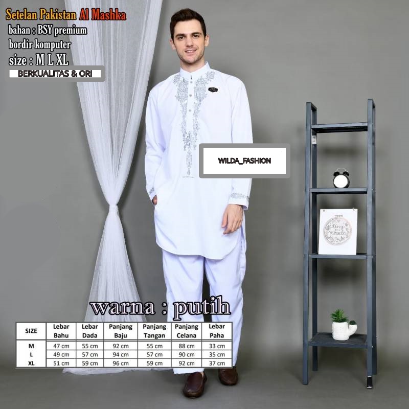 TERMURAH  Setelan Pakistan AL-MASHKA Terbaru 2022 / Setelan Muslim Koko Pria Dewasa / Baju Koko Laki