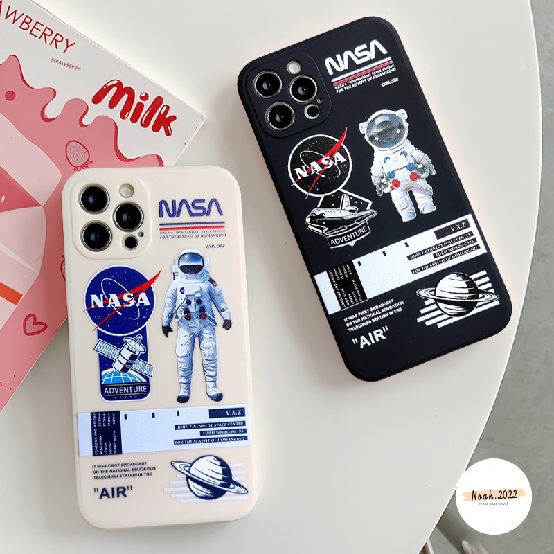 Soft Case TPU Motif NASA Astronot Untuk iPhone 13 12 11 Pro Max X Xs Max XR 8 7 Plus C25S A16 A74 C25 C12 C11 8 C20 Y11 Y12 Y5A Y53 A7S