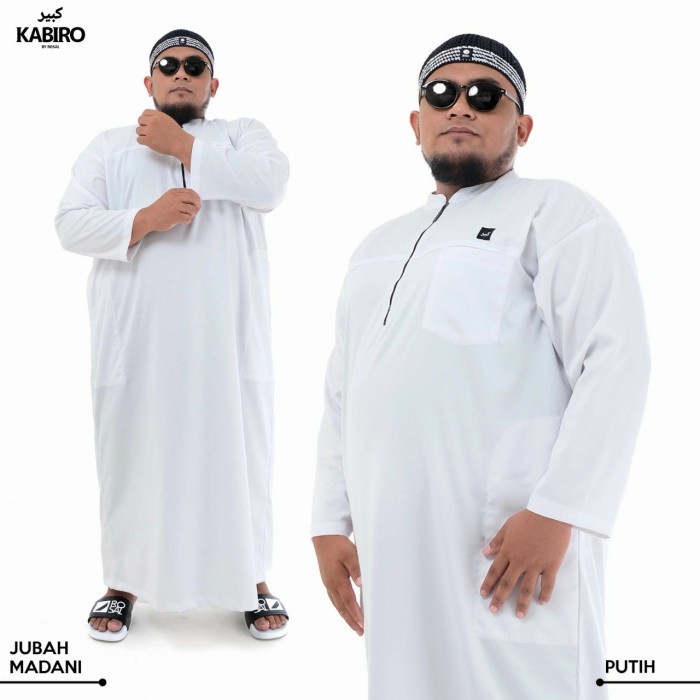 Jubah Madani KABIRO Gamis Lengan Panjang Pria Dewasa Jumbo Big Size