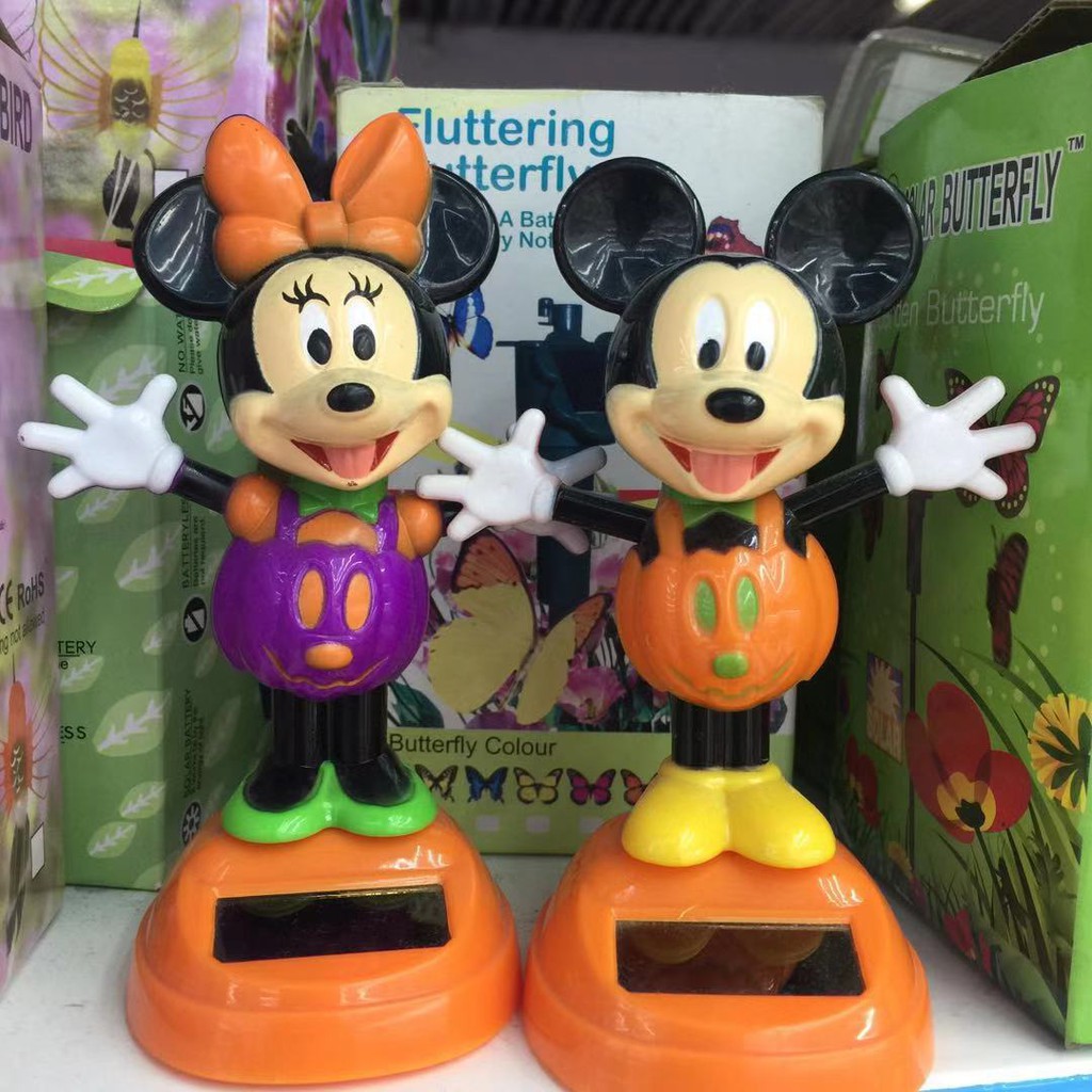 solar tenaga surya Mickey Mouse Minnie Mouse 12cm