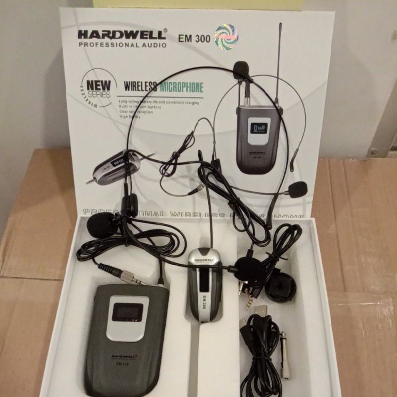 MIC WIRELESS HARDWELL EM300 ORIGINAL GARANSI RESMI